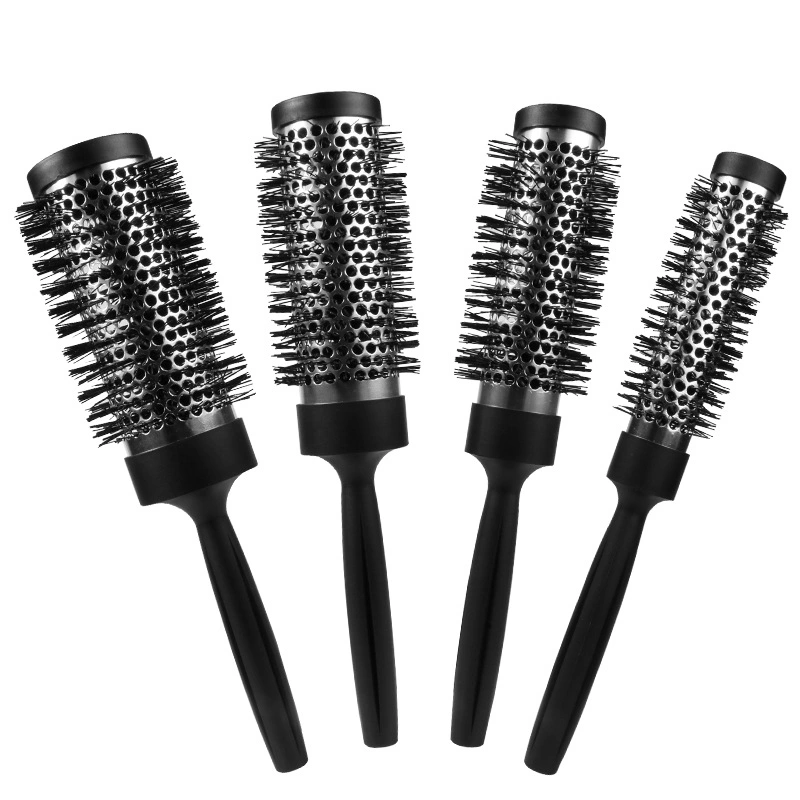 Plastic Professional Round Salon Hair Styling Tools Ceramic Barrel Boar Nylon Bristle Hair Brush