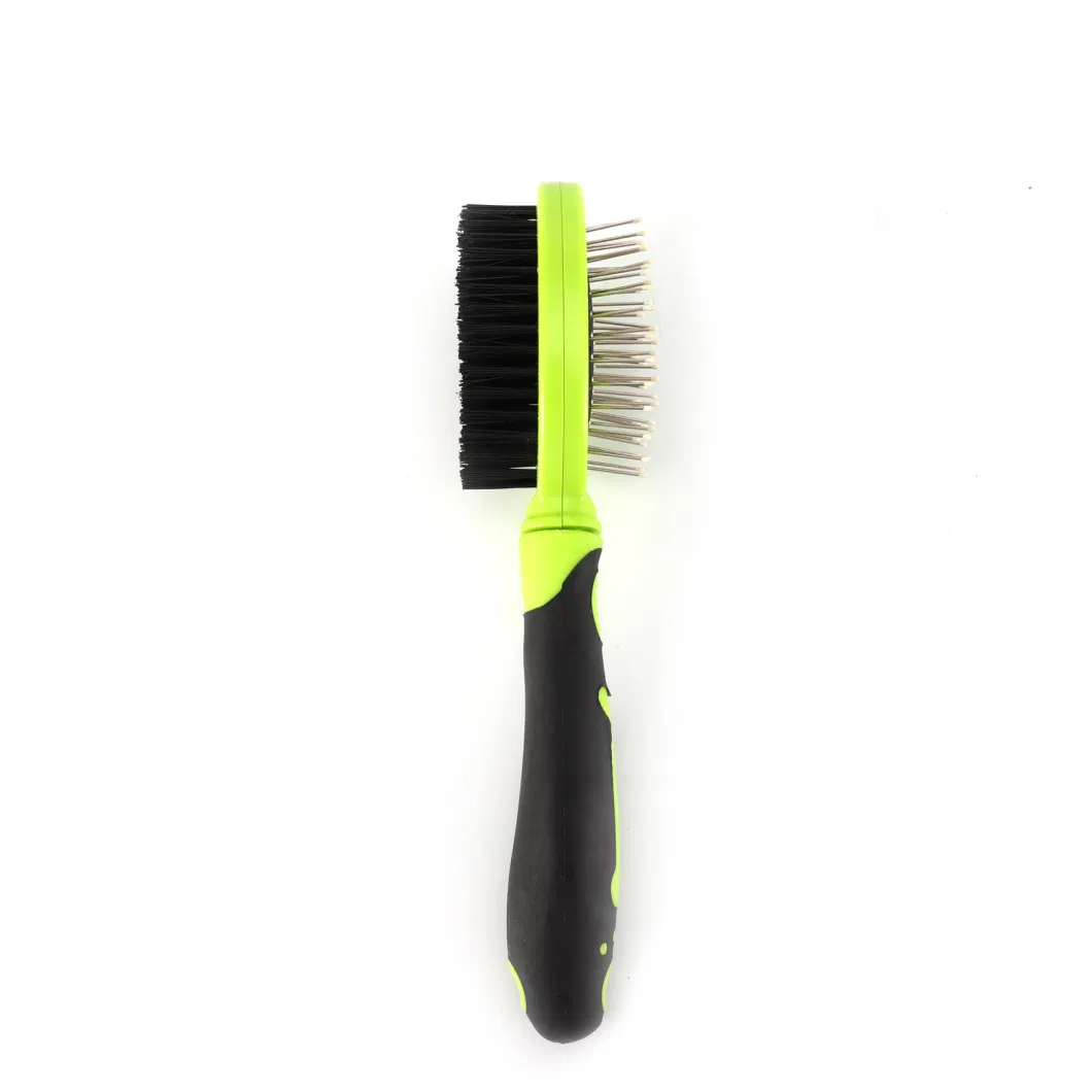 Dog Bath Brush Pet Cat Hair Removal Brush Double Sided Deshedding Comb Brush Pet Fur Knot Cutter Dog Grooming Shedding Tools